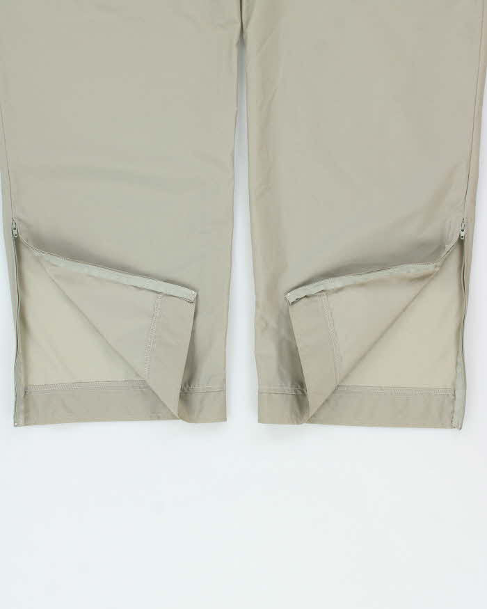Vintage 2000 Nike Khaki Lightweight Shell Baggy Wide Leg Tracksuit Bottoms - W34 L32