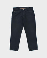 Vintage Y2K 00s Burberry Golf Navy Canvas Denim Straight Leg Trousers - W36 L28
