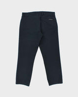Vintage Y2K 00s Burberry Golf Navy Canvas Denim Straight Leg Trousers - W36 L28