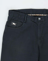 Vintage Y2K 00s Burberry Golf Navy Canvas Denim Straight Leg Trousers - W36 L28