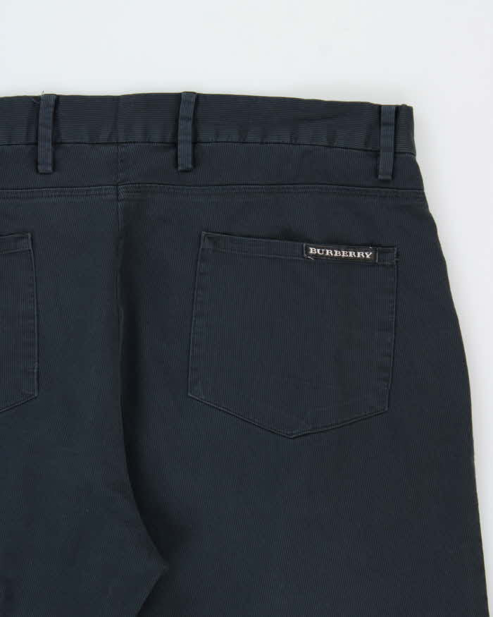 Vintage Y2K 00s Burberry Golf Navy Canvas Denim Straight Leg Trousers - W36 L28