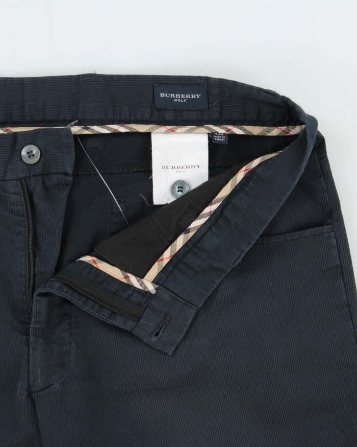Vintage Y2K 00s Burberry Golf Navy Canvas Denim Straight Leg Trousers - W36 L28
