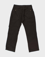 Vintage Y2K 00s Columbia Brown Mid Rise Heavyweight Linen Blend Relaxed Fit Straight Leg Trousers - W34 L30