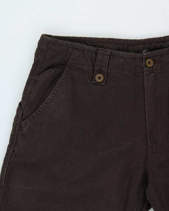 Vintage Y2K 00s Columbia Brown Mid Rise Heavyweight Linen Blend Relaxed Fit Straight Leg Trousers - W34 L30