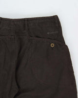Vintage Y2K 00s Columbia Brown Mid Rise Heavyweight Linen Blend Relaxed Fit Straight Leg Trousers - W34 L30