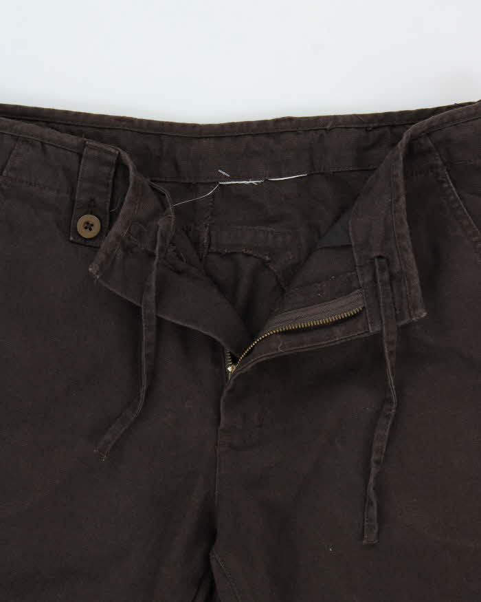Vintage Y2K 00s Columbia Brown Mid Rise Heavyweight Linen Blend Relaxed Fit Straight Leg Trousers - W34 L30