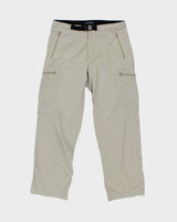 Vintage Y2K 00s Arc'teryx Desert Khaki Low Rise Relaxed Fit Wide Leg Technical Hiking Trousers - W34 L32