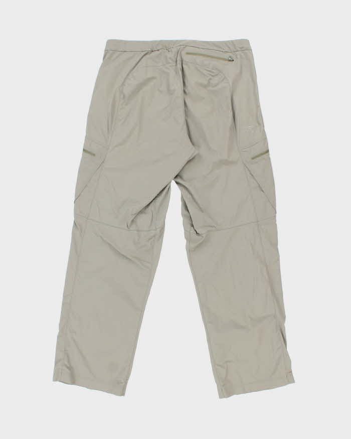 Vintage Y2K 00s Arc'teryx Desert Khaki Low Rise Relaxed Fit Wide Leg Technical Hiking Trousers - W34 L32