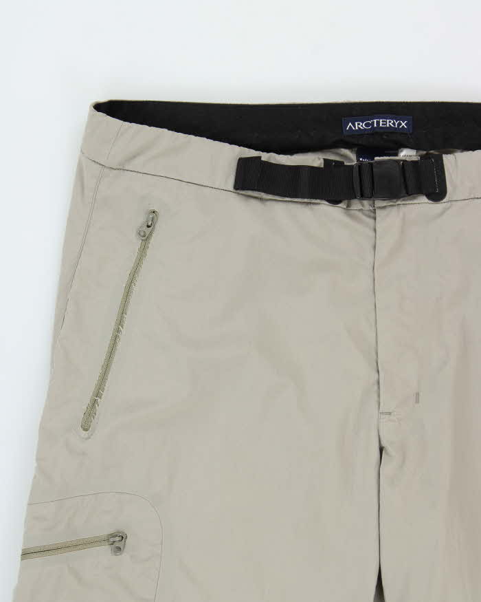 Vintage Y2K 00s Arc'teryx Desert Khaki Low Rise Relaxed Fit Wide Leg Technical Hiking Trousers - W34 L32