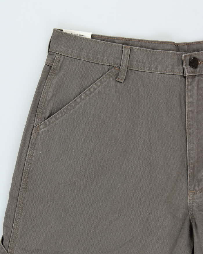 DSWT Wrangler Rustler Khaki Heavyweight Relaxed Straight Leg Loose Fit Carpenter Trousers - W36 L32