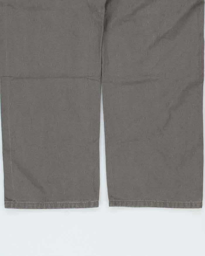 DSWT Wrangler Rustler Khaki Heavyweight Relaxed Straight Leg Loose Fit Carpenter Trousers - W36 L32