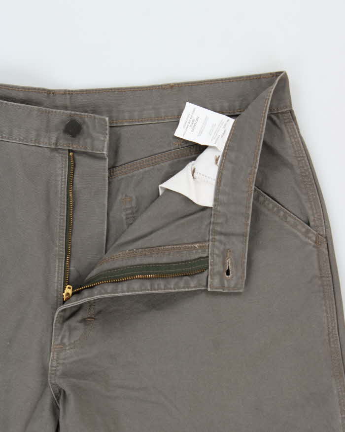 DSWT Wrangler Rustler Khaki Heavyweight Relaxed Straight Leg Loose Fit Carpenter Trousers - W36 L32