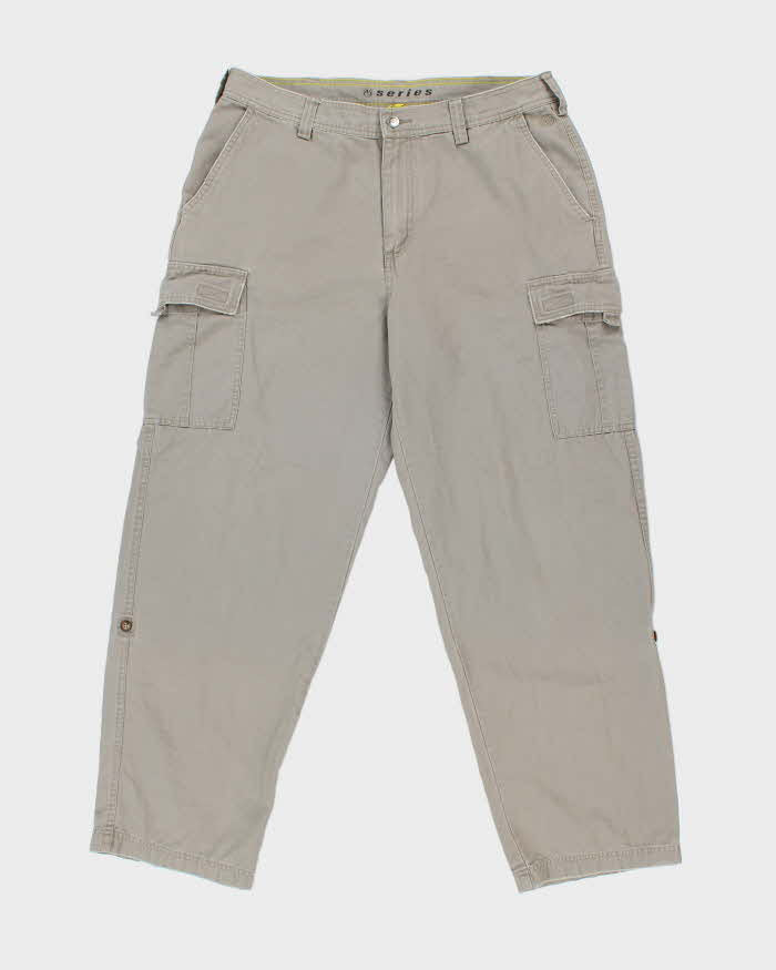 Vintage Y2K 00s The North Face A5 Series Khaki Wide Leg Canvas Technical Trousers - W36 L32