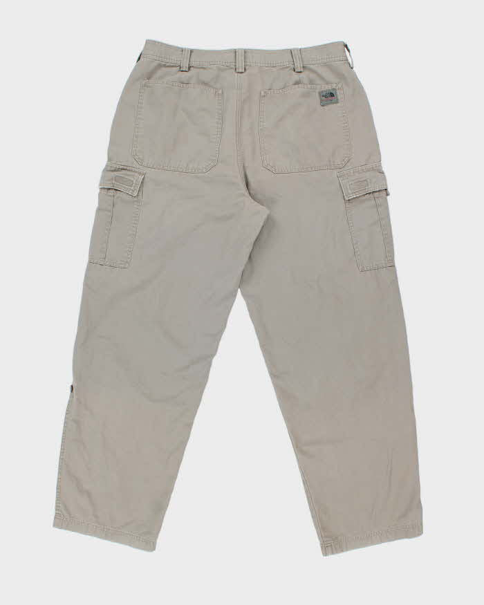 Vintage Y2K 00s The North Face A5 Series Khaki Wide Leg Canvas Technical Trousers - W36 L32