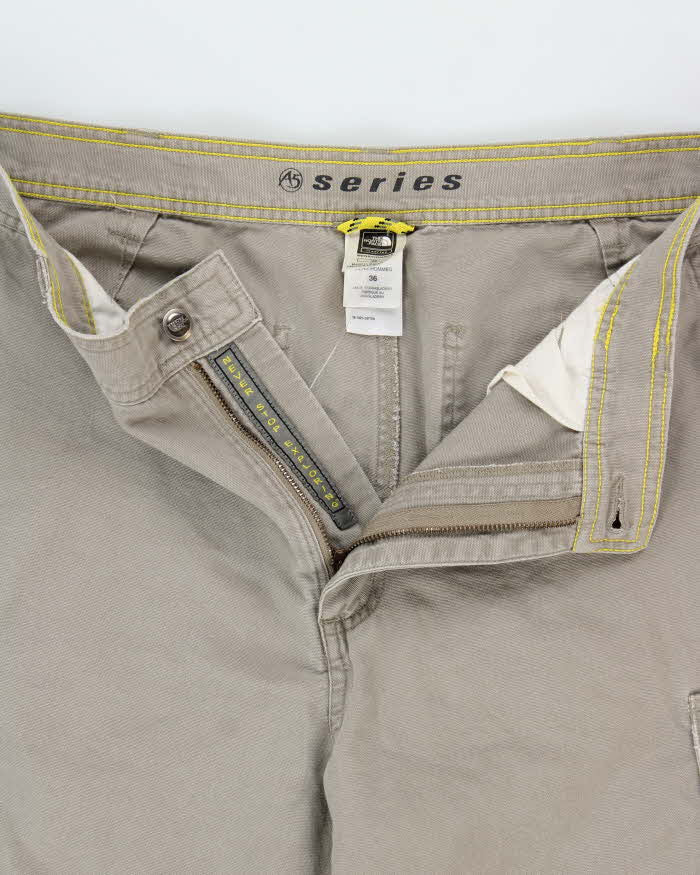 Vintage Y2K 00s The North Face A5 Series Khaki Wide Leg Canvas Technical Trousers - W36 L32