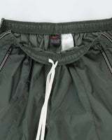 Vintage 1990s Nike Khaki Lightweight Waterproof Shell Baggy Wide Leg Zip Tracksuit Bottoms - XL