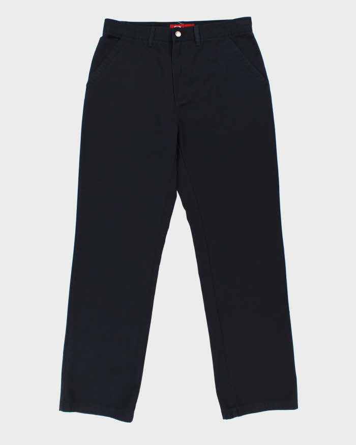 Vintage Y2K 00s Oakley Navy Technical Canvas Relaxed Straight Leg 'O' Chino Trousers - W36 L34