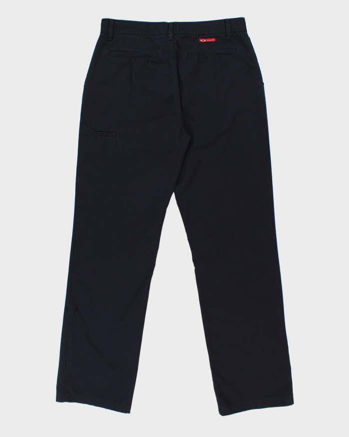 Vintage Y2K 00s Oakley Navy Technical Canvas Relaxed Straight Leg 'O' Chino Trousers - W36 L34