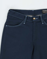 Vintage 1970s Farah Navy Hopsack Contrast Stitch Mid Rise Made In USA Bootcut Trousers - W30 L33