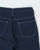 Vintage 1970s Farah Navy Hopsack Contrast Stitch Mid Rise Made In USA Bootcut Trousers - W30 L33