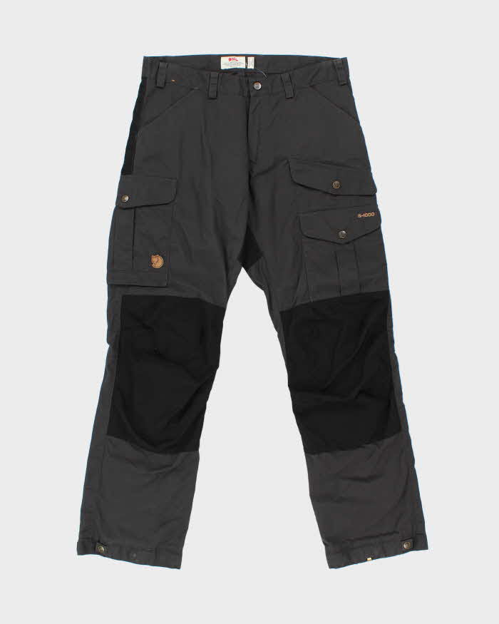 Fjall Raven Vidda Pro G-1000 Dark Grey Canvas Straight Leg Hiking Trousers - W34 L32
