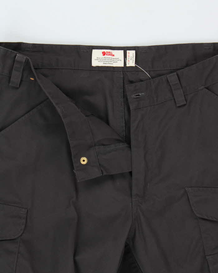 Fjall Raven Vidda Pro G-1000 Dark Grey Canvas Straight Leg Hiking Trousers - W34 L32