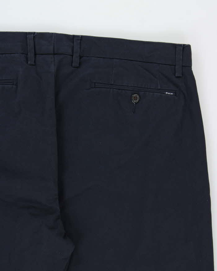 Vintage Polo Ralph Lauren Navy Stretch Straight Fit Casual Chino Trousers - W35 L30