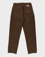 Vintage Y2K 00s Polo Ralph Lauren Brown Double Pleated Classic Chino Andrew Relaxed Straight Leg Trousers - W34 L34