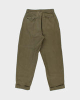 Vintage Y2K 00s Polo Ralph Lauren Khaki Double Pleated Hammond Cuffed Relaxed Leg Trousers - W30 L30
