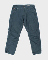 Vintage Y2K 00s Kuhl Teal Mid Rise Contrast Stitch Canvas Relaxed Straight Leg Hiking Trousers - W38 L32