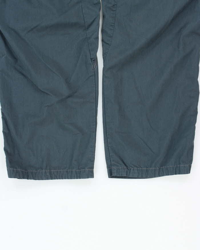 Vintage Y2K 00s Kuhl Teal Mid Rise Contrast Stitch Canvas Relaxed Straight Leg Hiking Trousers - W38 L32