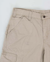 Vintage Carhartt B260 Tan Khaki Canvas Dungaree Fit Carpenter Trousers - W34 L32