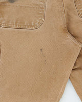 Vintage Carhartt B01 Brown Union Made In USA Firm Duck Double Front Canvas Loose Original Fit Carpenter Trousers - W32 L30