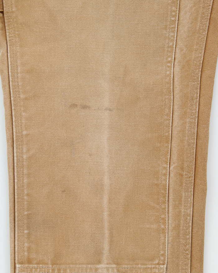 Vintage Carhartt B01 Brown Union Made In USA Firm Duck Double Front Canvas Loose Original Fit Carpenter Trousers - W32 L30