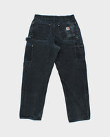 Vintage Carhartt B01 BLK Union Made In USA Firm Duck Double Front Canvas Loose Original Fit Carpenter Trousers - W32 L30