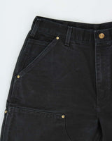 Vintage Carhartt B01 BLK Union Made In USA Firm Duck Double Front Canvas Dungaree Fit Carpenter Trousers - W34 L31