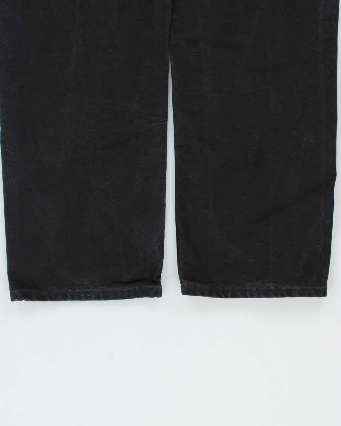 Vintage Carhartt B01 BLK Union Made In USA Firm Duck Double Front Canvas Dungaree Fit Carpenter Trousers - W34 L31