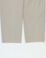 Vintage Y2K 00s Hugo Boss Khaki Lightweight Canvas Pleated Relaxed Straight Leg 'Mike' Chino Trousers - W32 L32