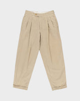 Vintage 1990s Hugo Boss Khaki Heavyweight Double Pleated Relaxed Fit Chino Trousers - W30 L30