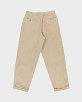 Vintage 1990s Hugo Boss Khaki Heavyweight Double Pleated Relaxed Fit Chino Trousers - W30 L30