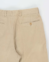 Vintage 1990s Hugo Boss Khaki Heavyweight Double Pleated Relaxed Fit Chino Trousers - W30 L30