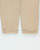 Vintage 1990s Hugo Boss Khaki Heavyweight Double Pleated Relaxed Fit Chino Trousers - W30 L30