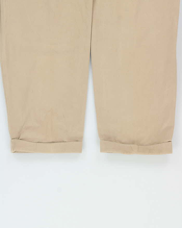 Vintage 1990s Hugo Boss Khaki Heavyweight Double Pleated Relaxed Fit Chino Trousers - W30 L30