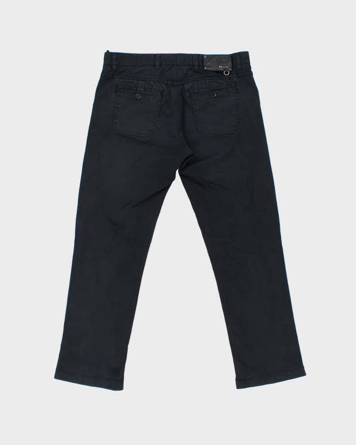 Vintage '07 Y2K Prada Mid-Rise Canvas Denim Straight Leg Trousers - W34 L30