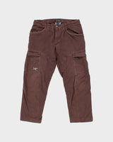 Vintage Y2K 00s Arc'teryx Brown Low-Rise Canvas Relaxed Straight Leg Technical Trousers - W35 L28