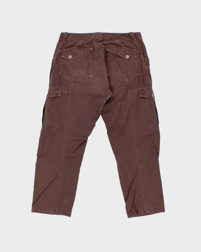 Vintage Y2K 00s Arc'teryx Brown Low-Rise Canvas Relaxed Straight Leg Technical Trousers - W35 L28