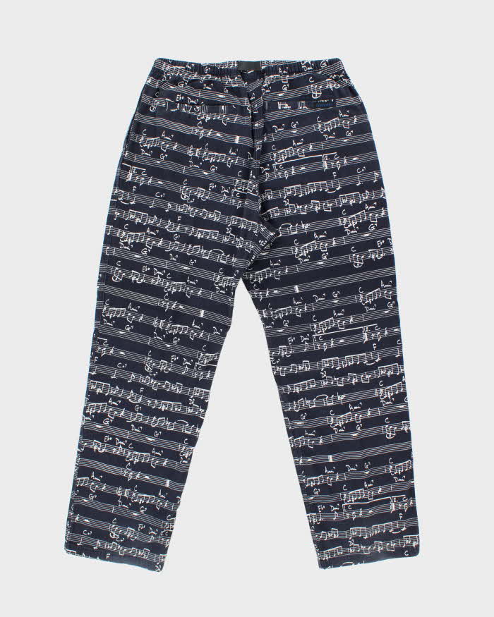 Gramicci x Bookworks Navy Musical Durable Twill Canvas Relaxed Fit Wide Leg Elastic Jazz Alpine Climbing Trousers - L