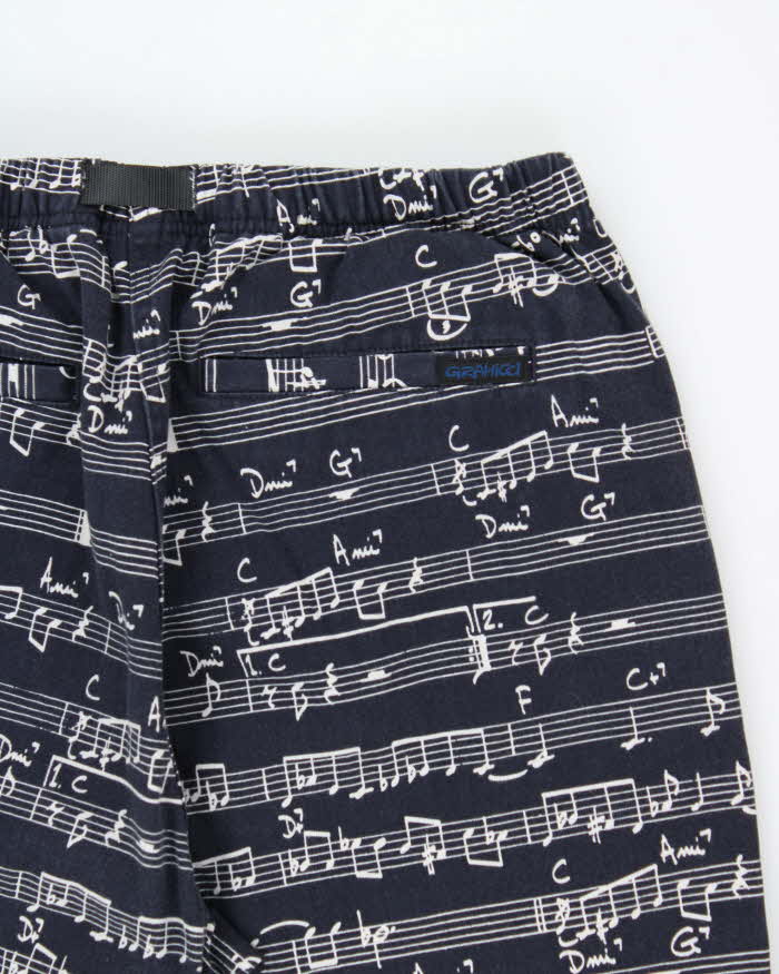 Gramicci x Bookworks Navy Musical Durable Twill Canvas Relaxed Fit Wide Leg Elastic Jazz Alpine Climbing Trousers - L