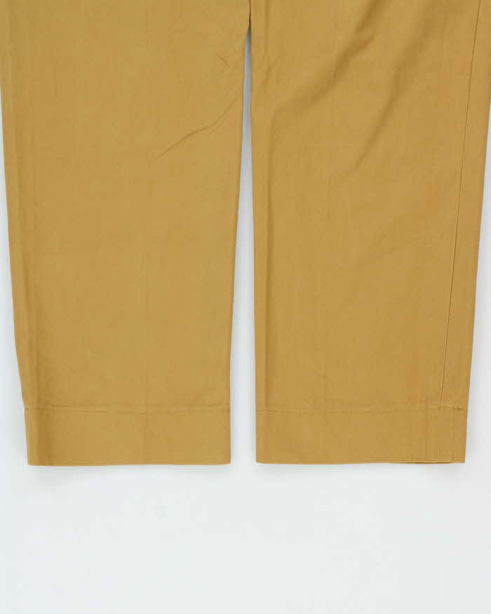 DSWT Non Stock MFG Tan Khaki High-Rise Double Pleated '1930's Ivy' Relaxed Straight Fit Chinos - W28 L29