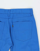 Vintage '04 Levi's 513 Black Tab Sta-Prest Mid-Rise Electric Blue Canvas Flared Trousers - W32 L33